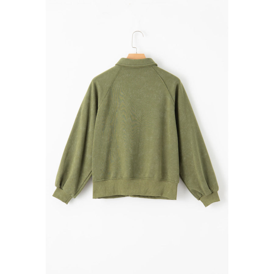 Half Snap Long Sleeve Sweatshirt Apparel and Accessories