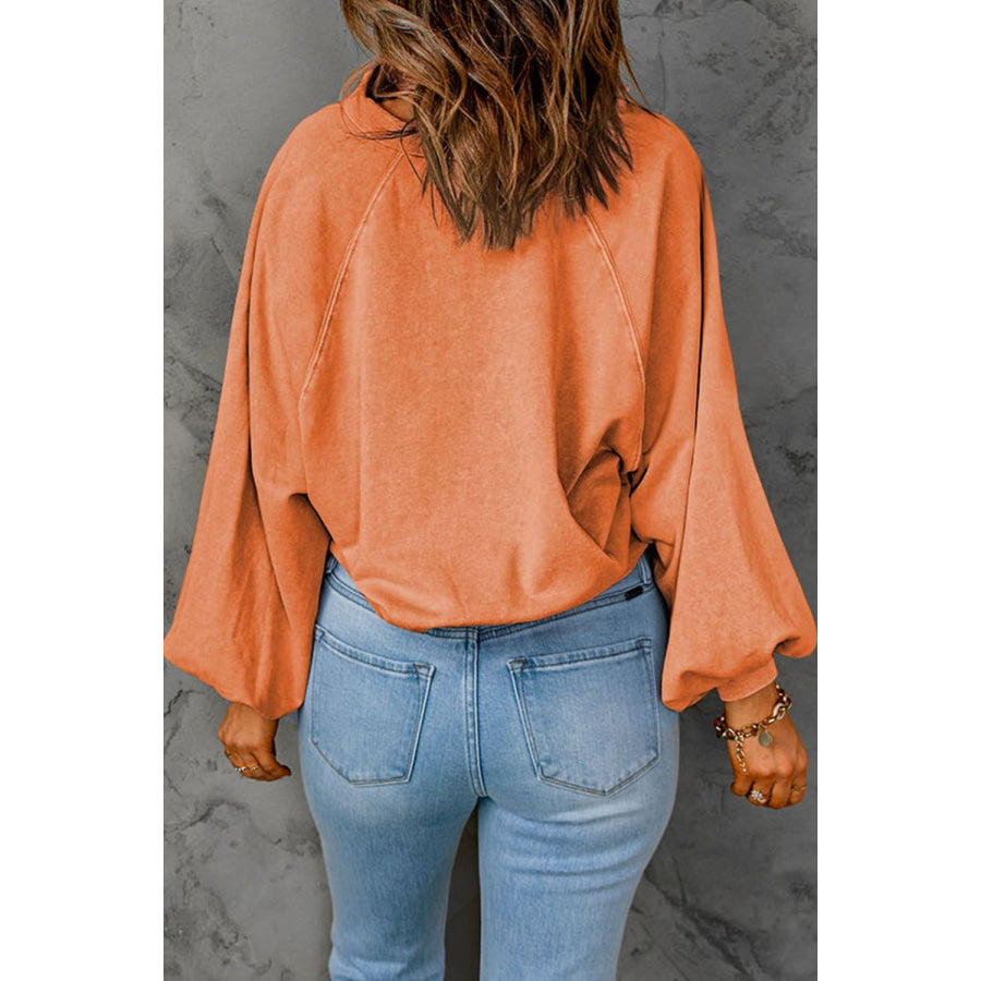 Half Snap Long Sleeve Sweatshirt Apparel and Accessories