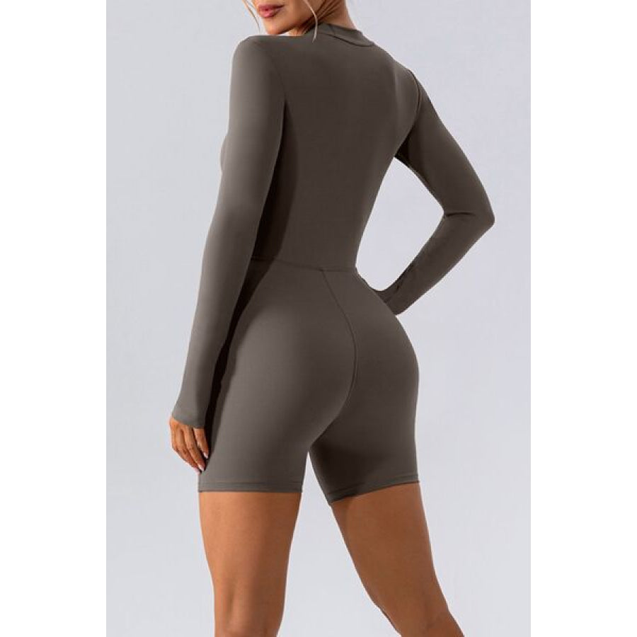 Half Zip Long Sleeve Active Romper Apparel and Accessories
