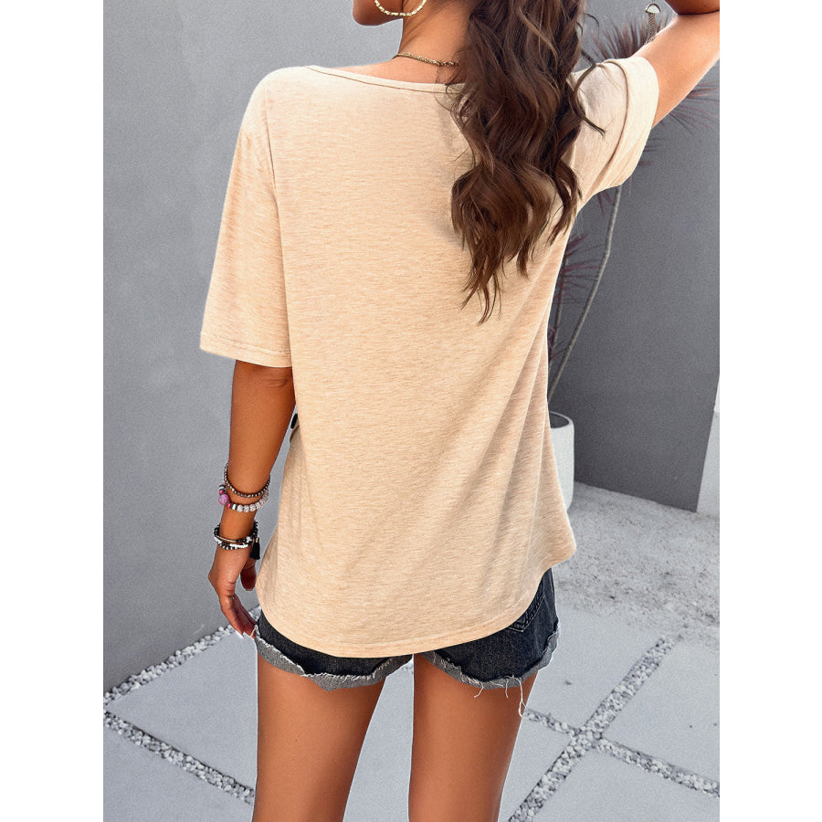 Half Zip Half Sleeve T-Shirt Apparel and Accessories