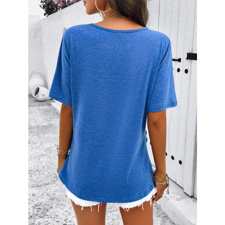 Half Zip Half Sleeve T-Shirt Apparel and Accessories