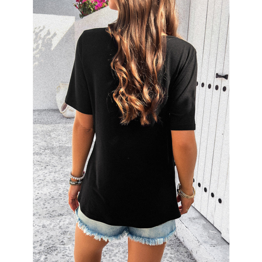 Half Zip Half Sleeve T-Shirt Apparel and Accessories