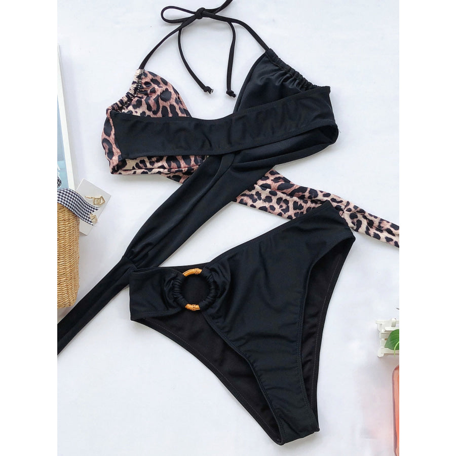 Halter Neck Two-Piece Bikini Set Apparel and Accessories