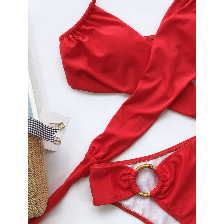 Halter Neck Two-Piece Bikini Set Apparel and Accessories