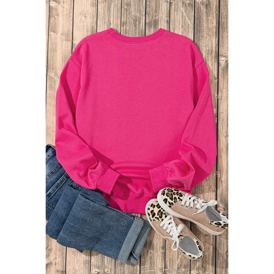 Heart Patch Long Sleeve Sweatshirt Apparel and Accessories