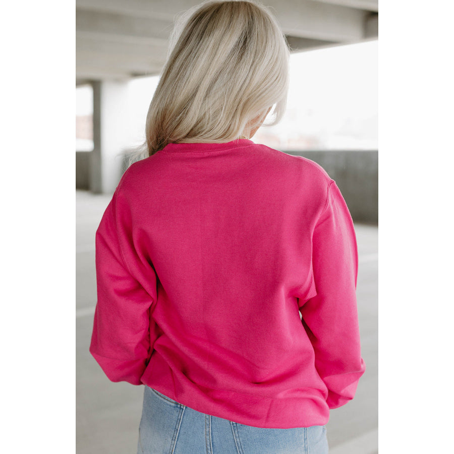 Heart Patch Long Sleeve Sweatshirt Apparel and Accessories