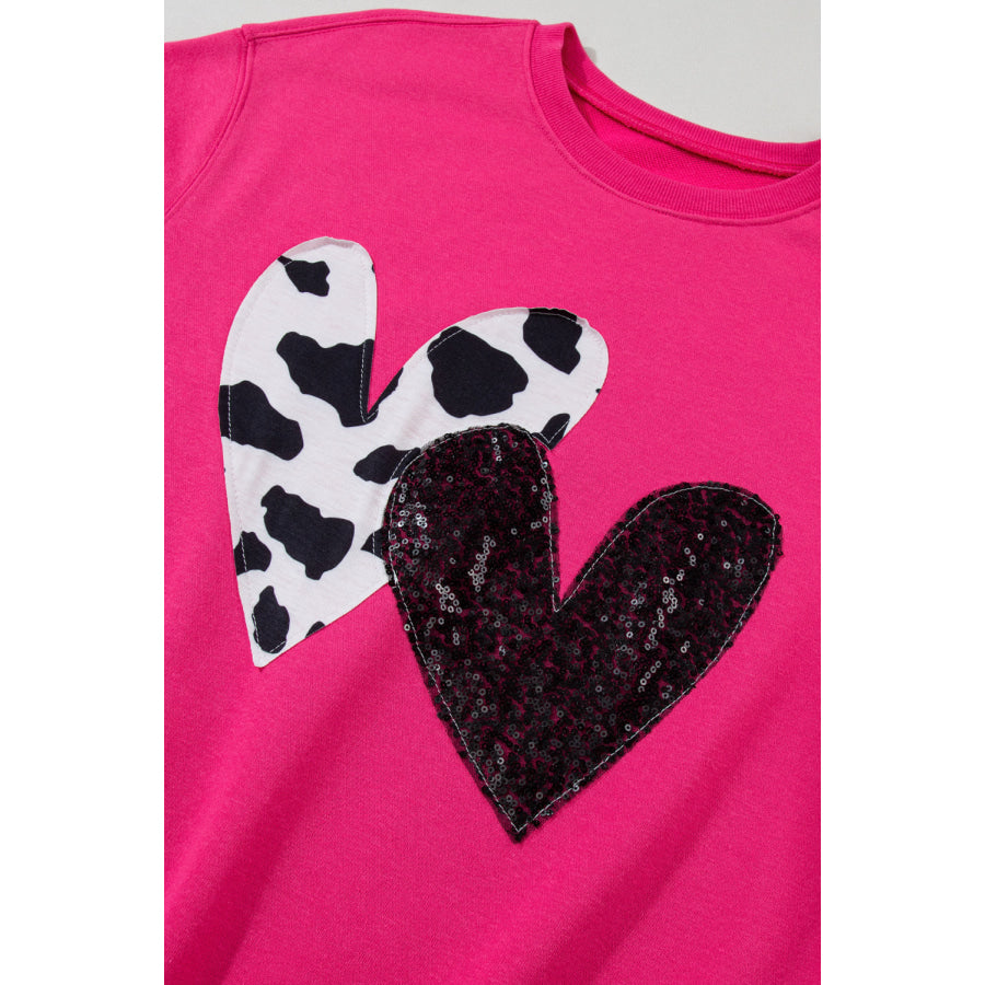 Heart Patch Long Sleeve Sweatshirt Apparel and Accessories