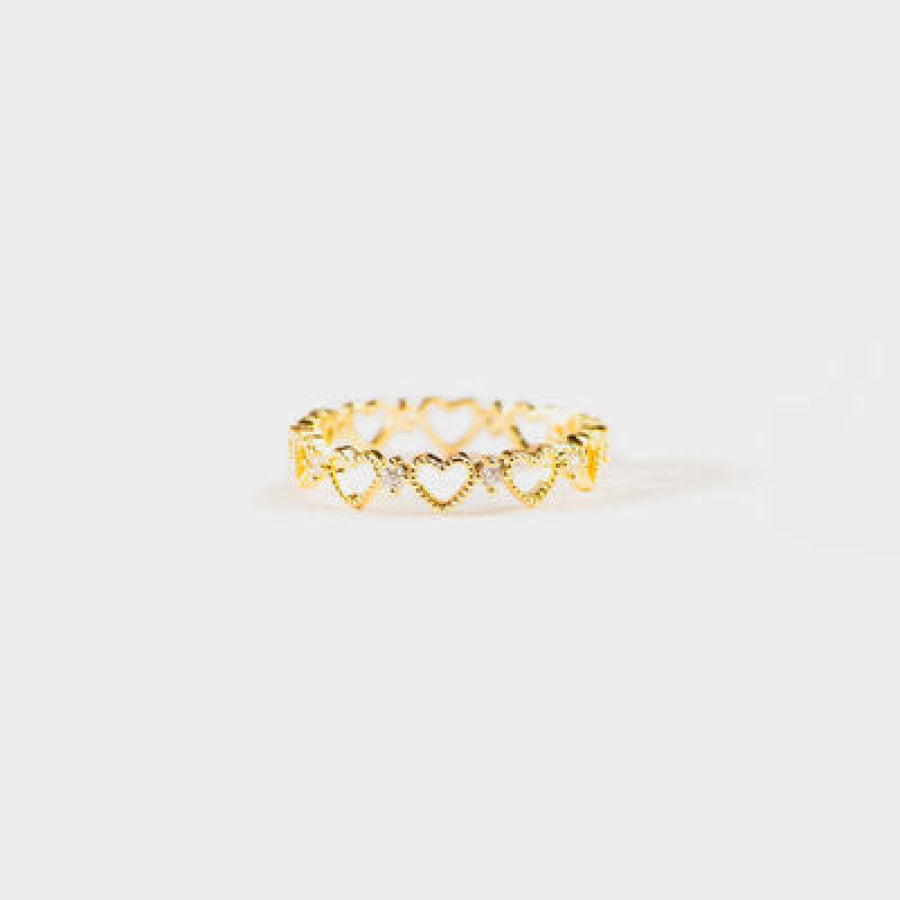 Heart Shape 18K Gold-Plated Ring Gold / 6 Clothing