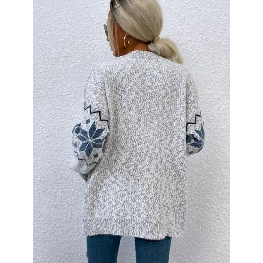 Heathered Pocketed Button Up Cardigan Shirts & Tops