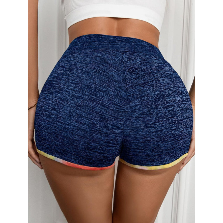 Heathered Wide Waistband Shorts Navy / S