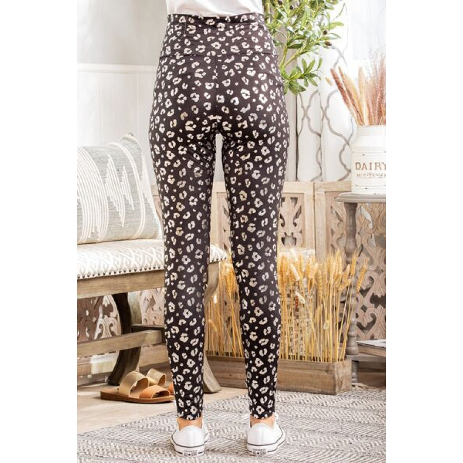 Heimish Full Size Leopard High Waist Leggings Apparel and Accessories