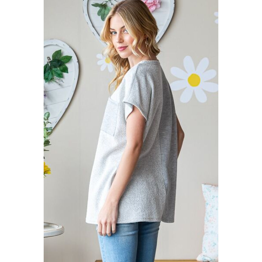 Heimish Full Size Pocketed Round Neck Short Sleeve T - Shirt Apparel and Accessories