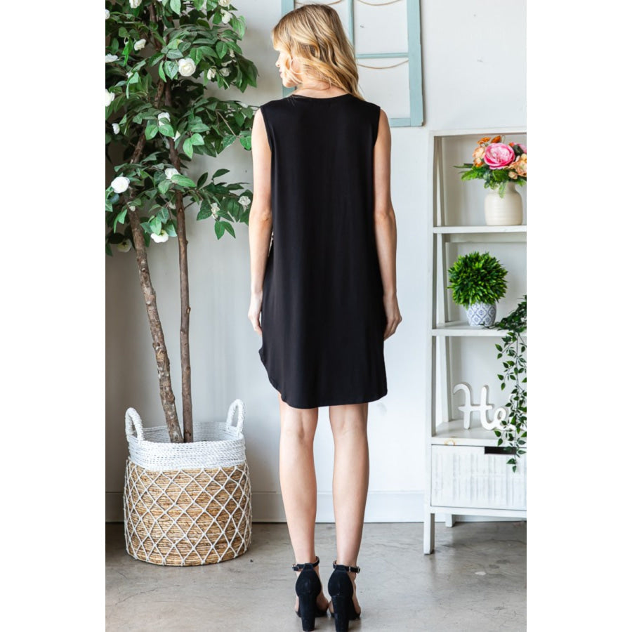 Heimish Full Size Sleeveless Animal Print Mini Dress Apparel and Accessories