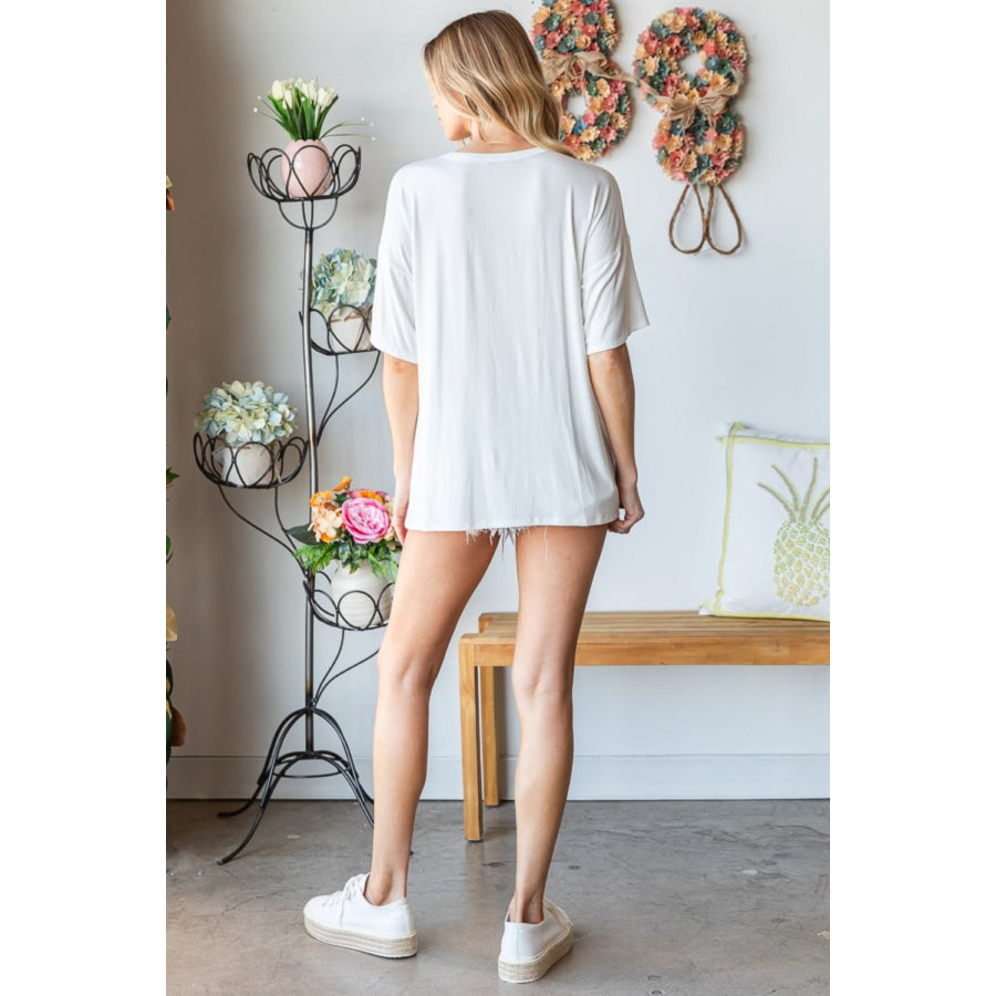 Heimish Full Size Star Patch Short Sleeve T-Shirt Apparel and Accessories