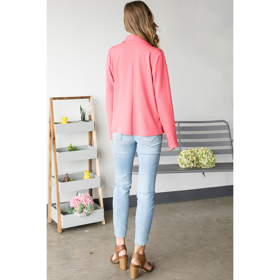 Heimish Open Front Long Sleeve Blazer Apparel and Accessories