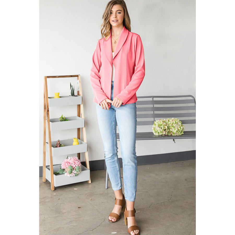 Heimish Open Front Long Sleeve Blazer Apparel and Accessories
