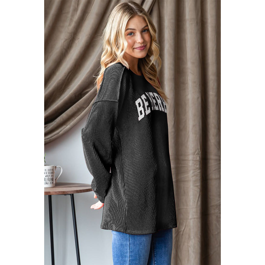 Heimish Ribbed Exposed Seam Long Sleeve T-Shirt Apparel and Accessories