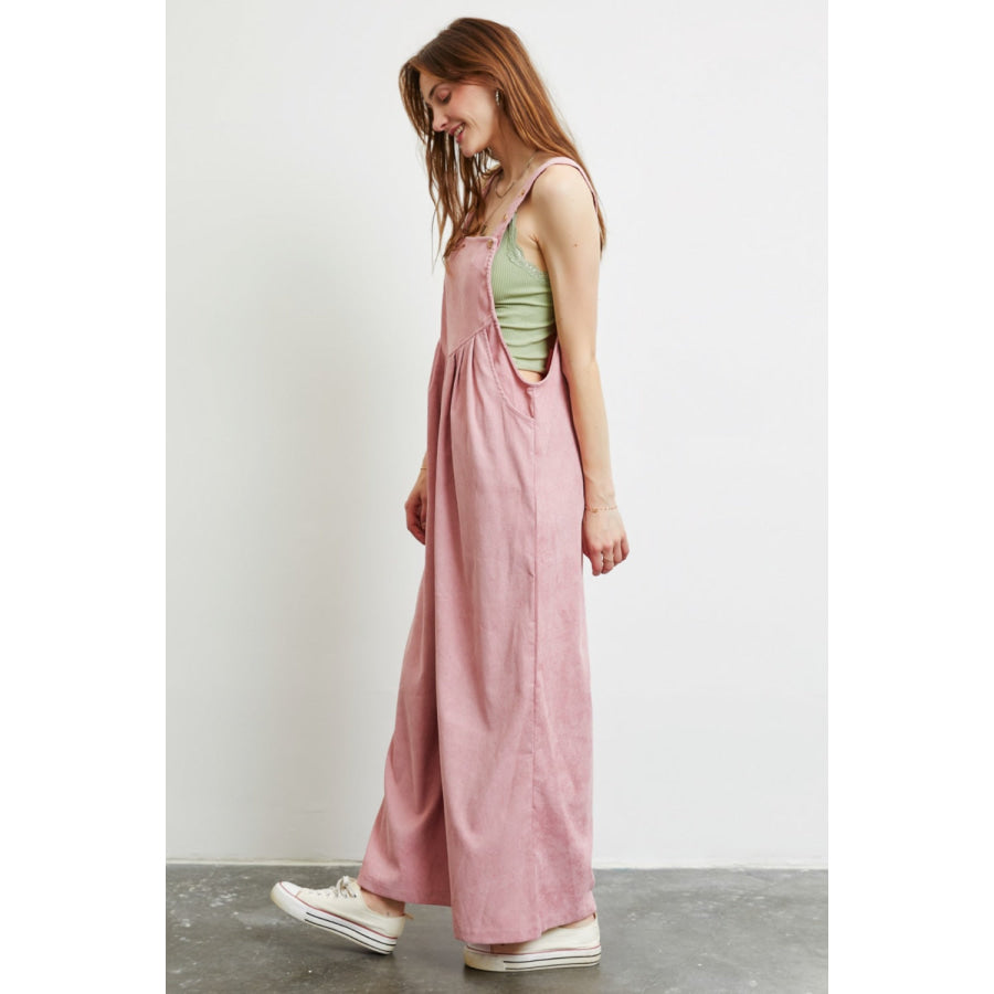 HEYSON Full Size Corduroy Sleeveless Wide-Leg Overall Apparel and Accessories