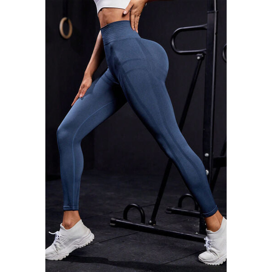 High Waist Active Leggings Peacock Blue / S Apparel and Accessories