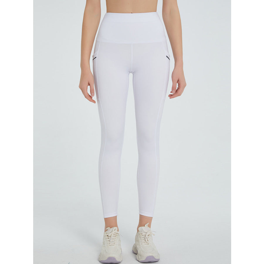 High Waist Active Leggings White / S Apparel and Accessories
