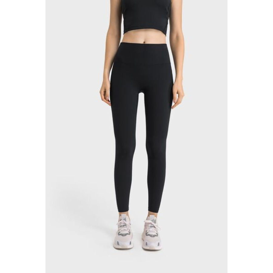 High Waist Active Pants Black / One Size Clothing