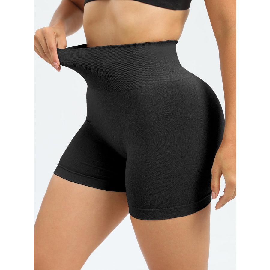 High Waist Active Shorts Black / S Apparel and Accessories