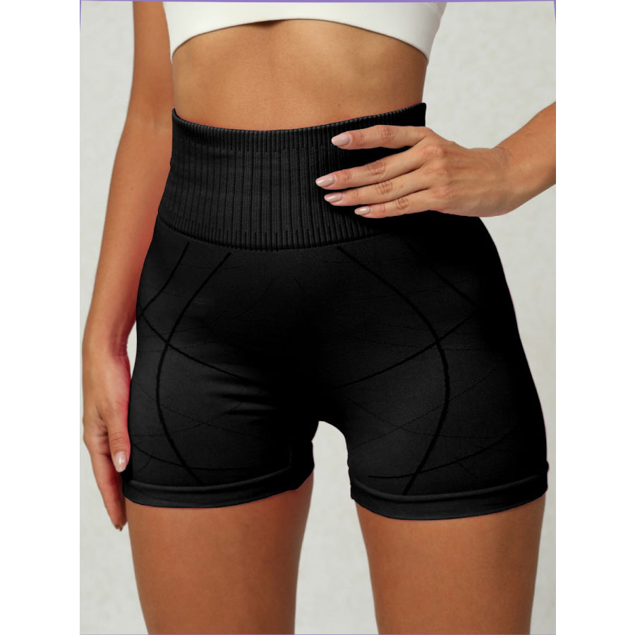 High Waist Active Shorts Black / S Apparel and Accessories