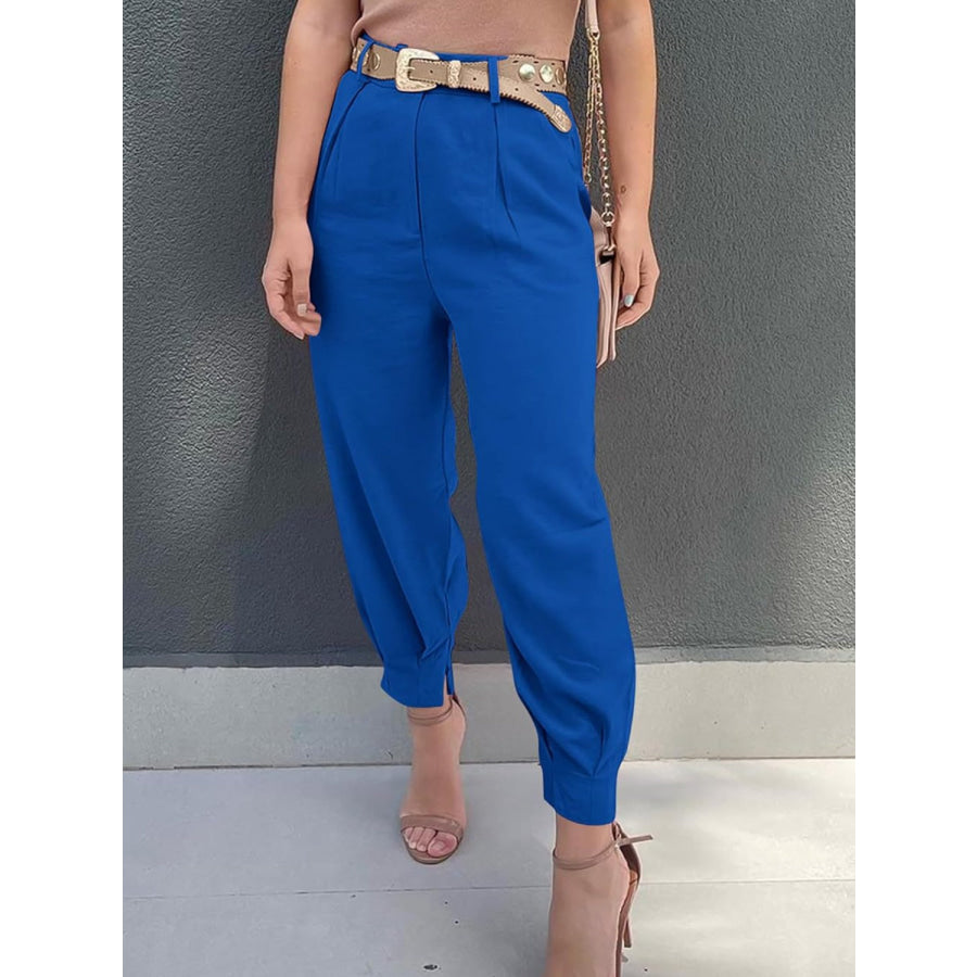 High Waist Cropped Pants Apparel and Accessories