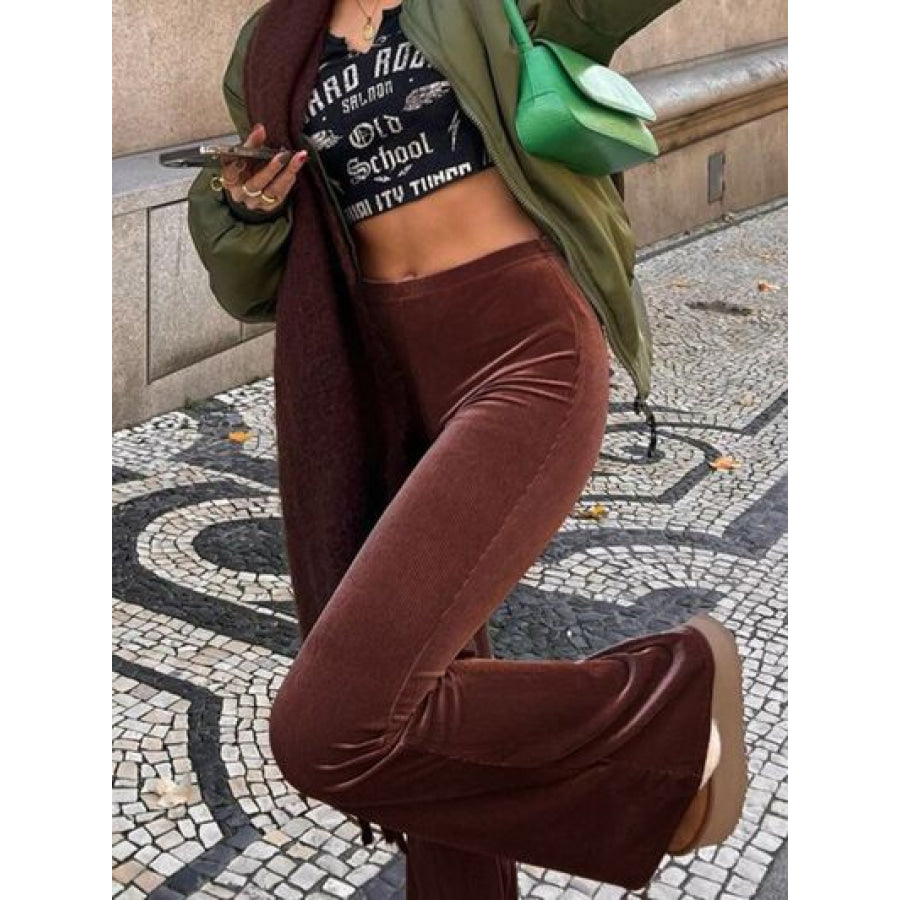 High Waist Flare Pants Apparel and Accessories