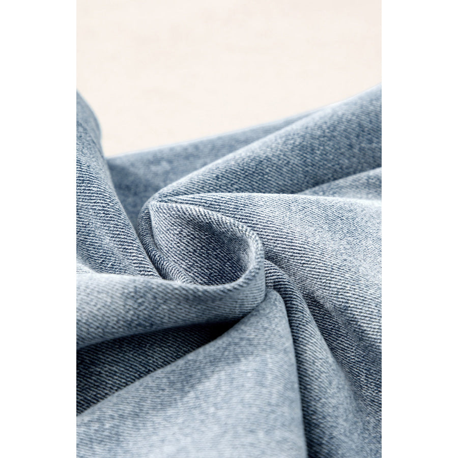 High Waist Straight Jeans with Pockets Apparel and Accessories