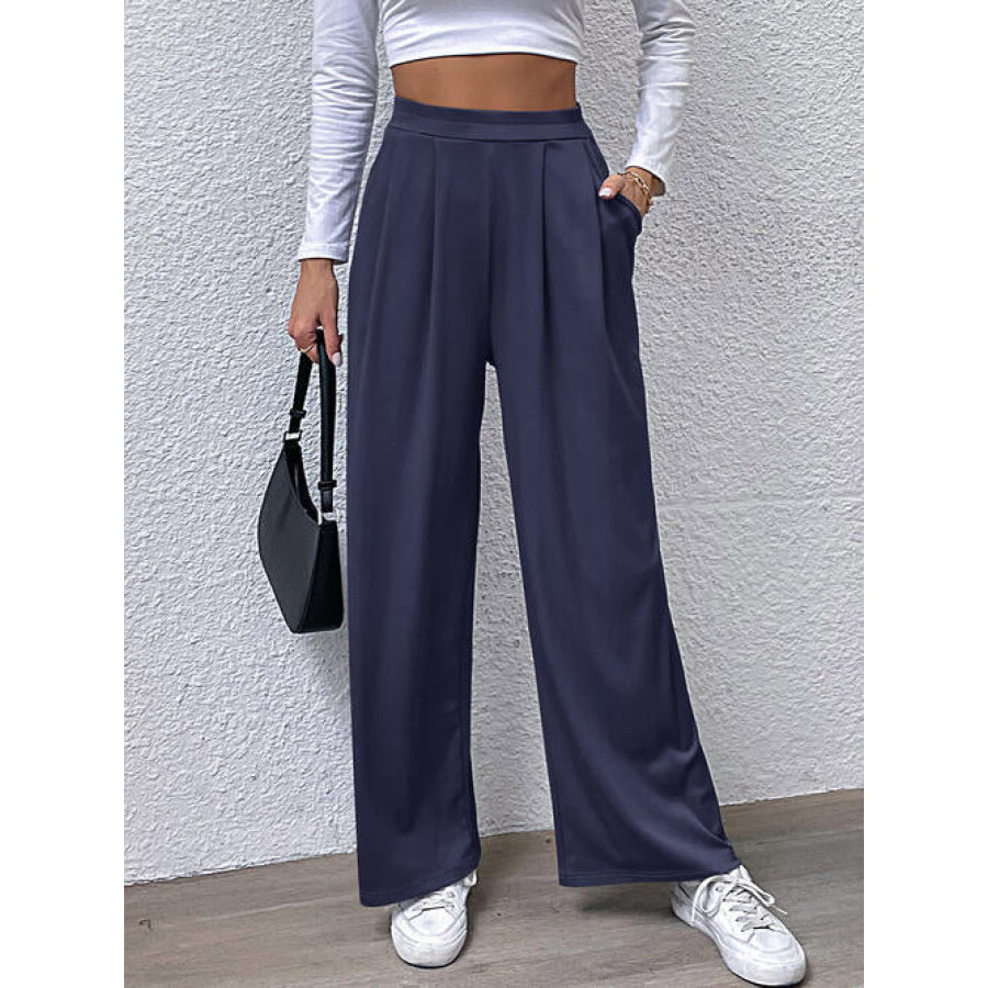 High Waist Straight Pants Clothing