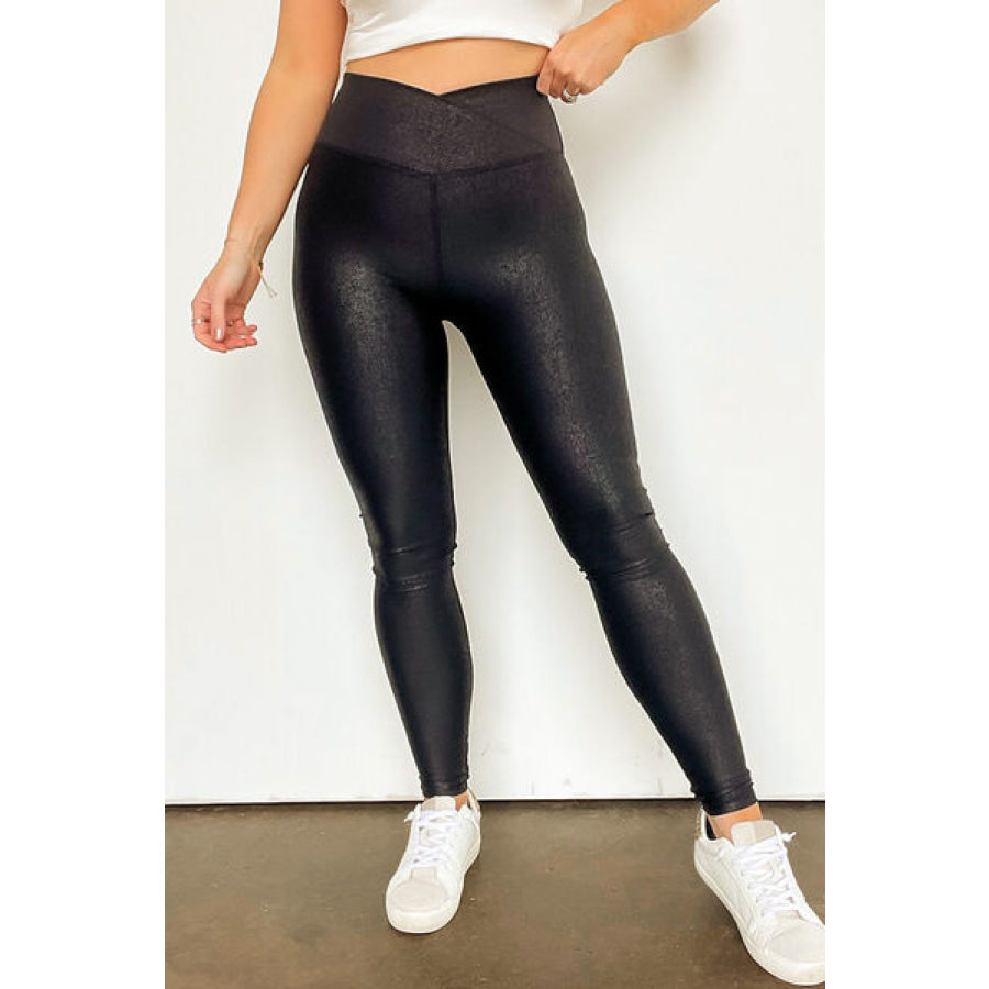 High Waist Wide Waistband Leggings Apparel and Accessories