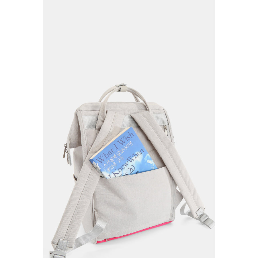 Himawari Contrast Waterproof Backpack Bag with External USB Port Apparel and Accessories