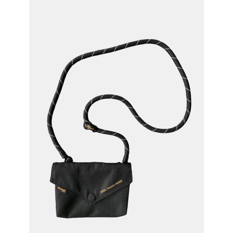 Himawari Solid Color Envelope Shape Crossbody Bag with Removable Strap Black / One Size Apparel and Accessories