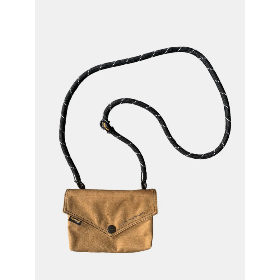 Himawari Solid Color Envelope Shape Crossbody Bag with Removable Strap Brown / One Size Apparel and Accessories