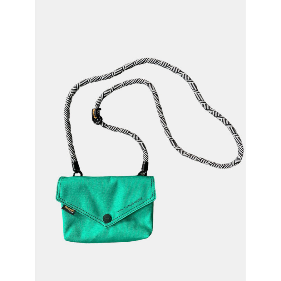 Himawari Solid Color Envelope Shape Crossbody Bag with Removable Strap Green / One Size Apparel and Accessories