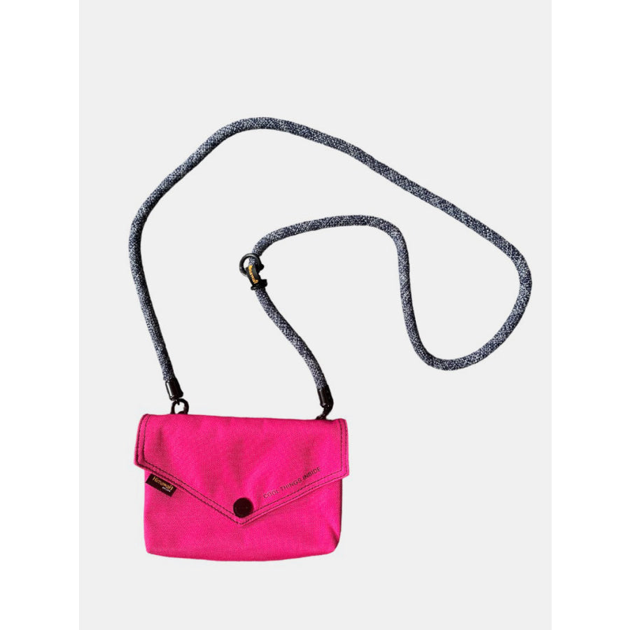 Himawari Solid Color Envelope Shape Crossbody Bag with Removable Strap Hot Pink / One Size Apparel and Accessories