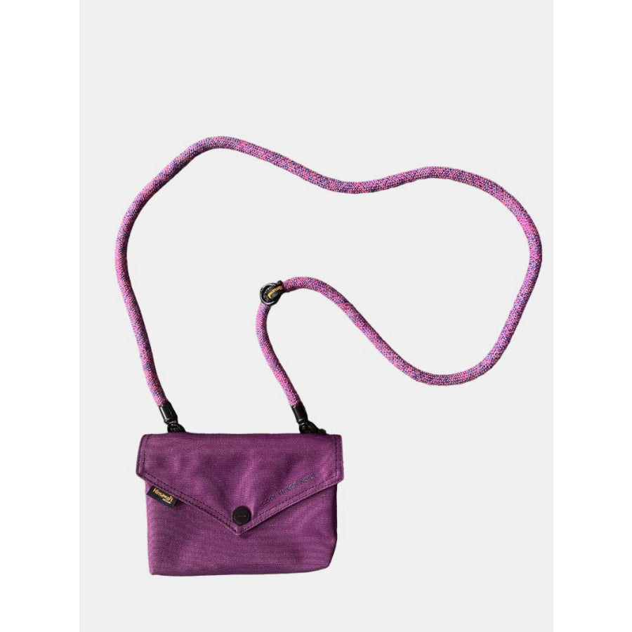 Himawari Solid Color Envelope Shape Crossbody Bag with Removable Strap Purple / One Size Apparel and Accessories