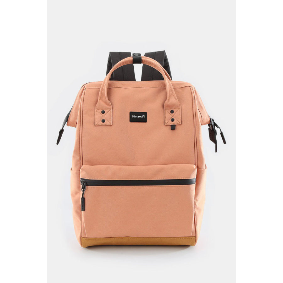 Himawari Waterproof Canvas Travel Backpack Bag with USB Port Coral / One Size Apparel and Accessories