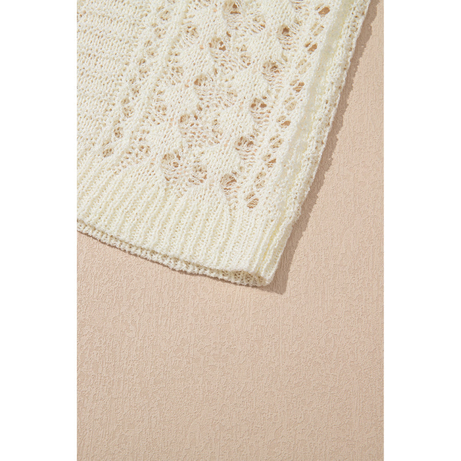 Hollow Out Drop Shoulder Sweater Apparel and Accessories