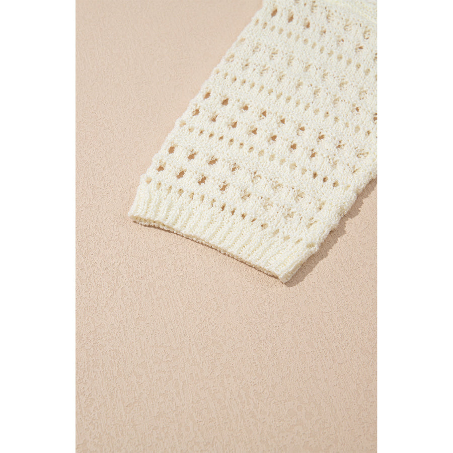 Hollow Out Drop Shoulder Sweater Apparel and Accessories