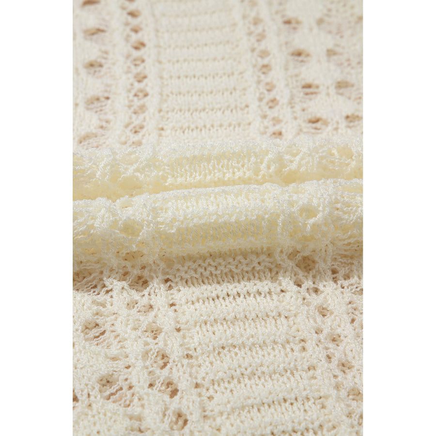 Hollow Out Drop Shoulder Sweater Apparel and Accessories