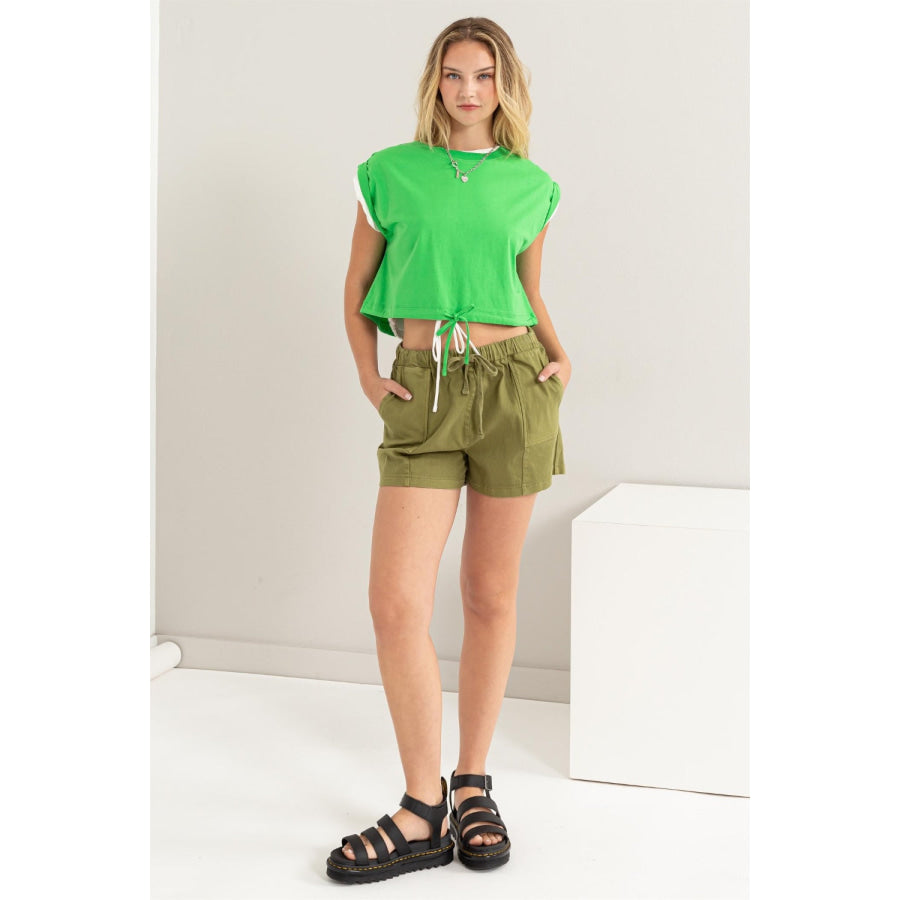 HYFVE Drawstring Hem Crop Top Apparel and Accessories