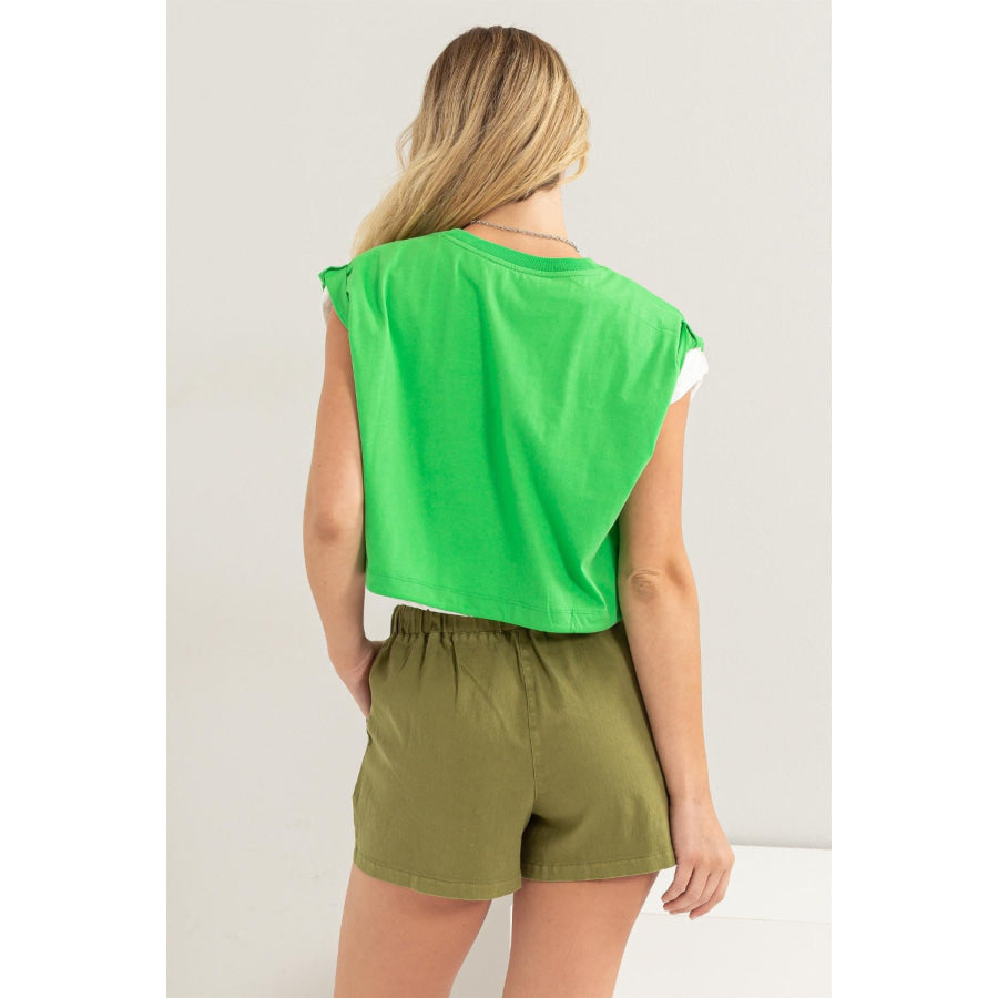 HYFVE Drawstring Hem Crop Top Apparel and Accessories