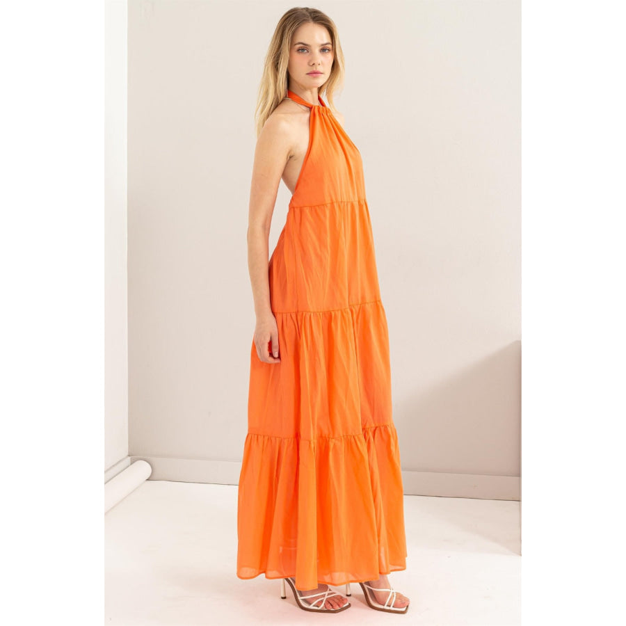 HYFVE Halter Neck Cover Up Maxi Dress Apparel and Accessories
