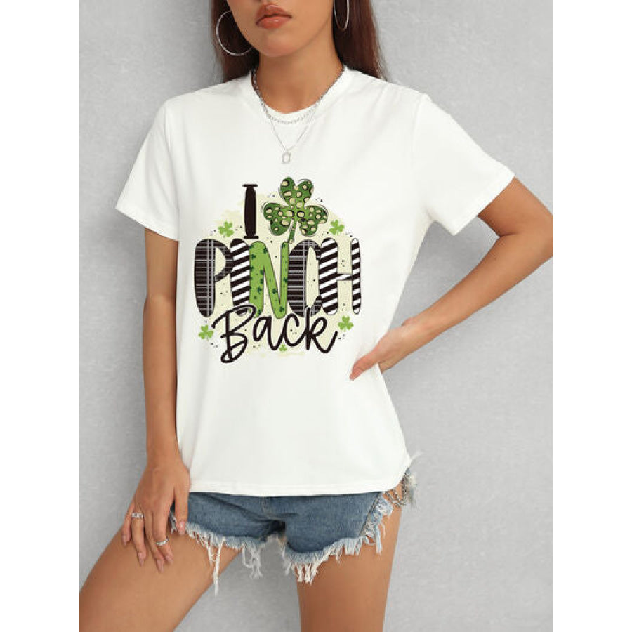 I PINCH BACK Round Neck Short Sleeve T - Shirt White / S Apparel and Accessories