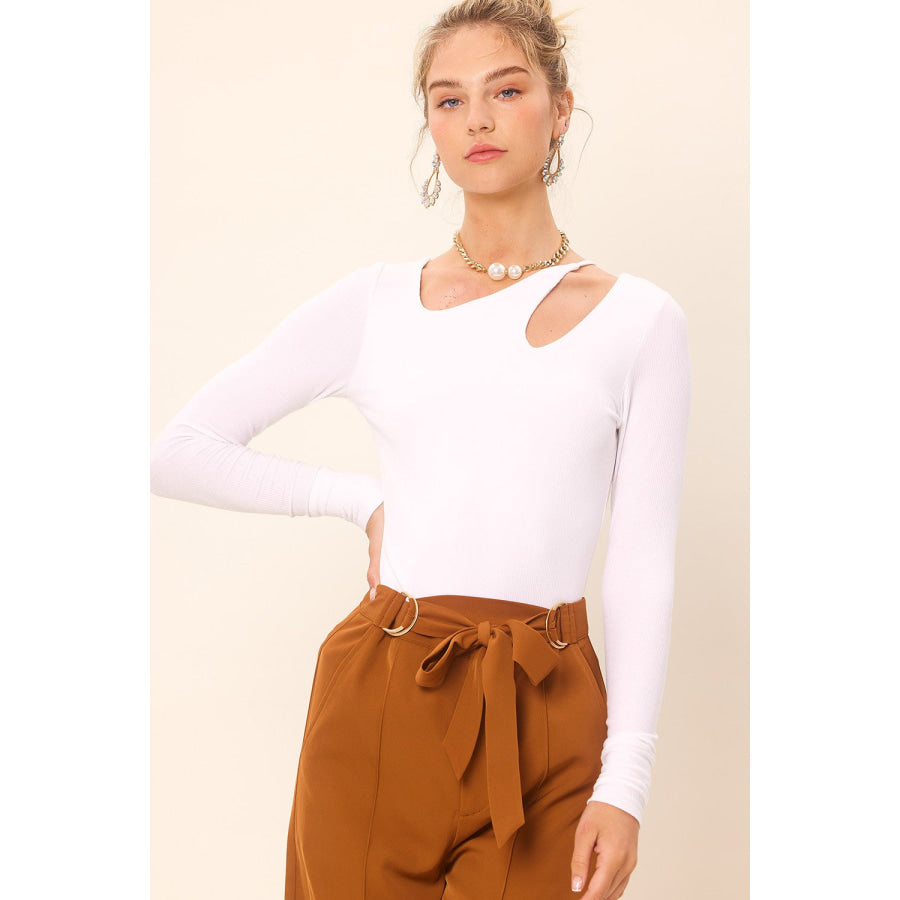 Idem Ditto Front Cut Out Long Sleeve Knit Top Apparel and Accessories