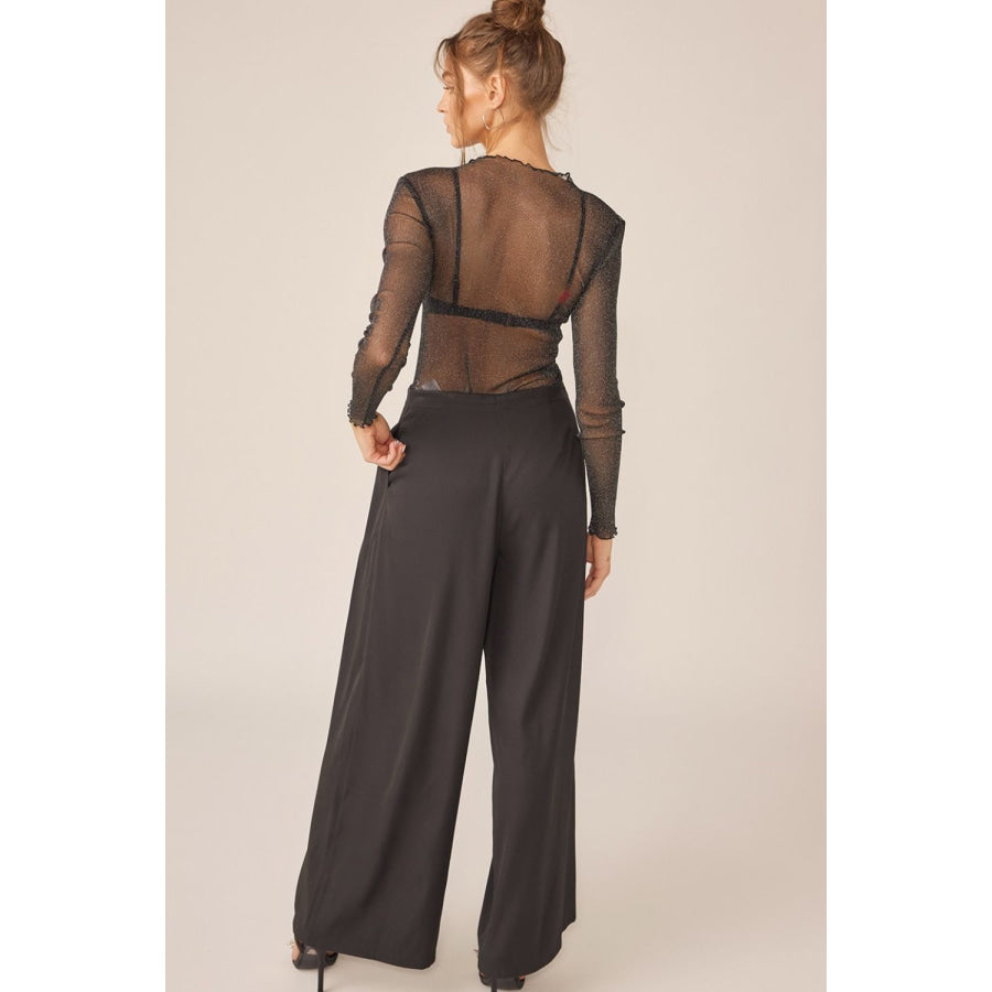 Idem Ditto Sparkling Glitter Long Sleeve Sheer Top Shirts & Tops