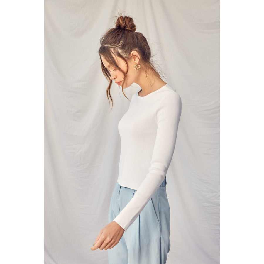 Idem Ditto Twisted Backless Long Sleeve Knit Top Apparel and Accessories