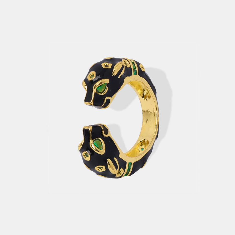 Inlaid Zircon Oil Drip Open Ring Gold / 7 Apparel and Accessories